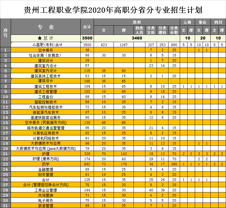 易倍体育-易倍中国有限公司官网2020年高职分省分专业招生计划(图1)